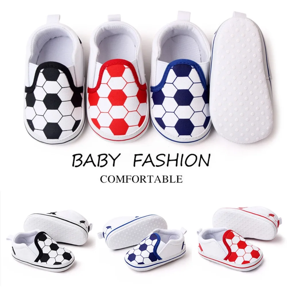 0-18 Months Baby Canvas Soccer Sports Shoes Checkered Pattern Shallow Mouth Baby Shoes for First Steps Cotton Sole Non-Slip