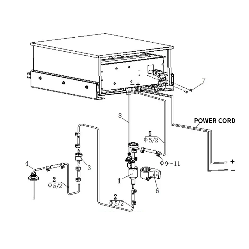 RV-specific pull-out fuel stove, built-in, quiet and fuel-efficient, high-power combustion with no odor, 7-level heat adjustment