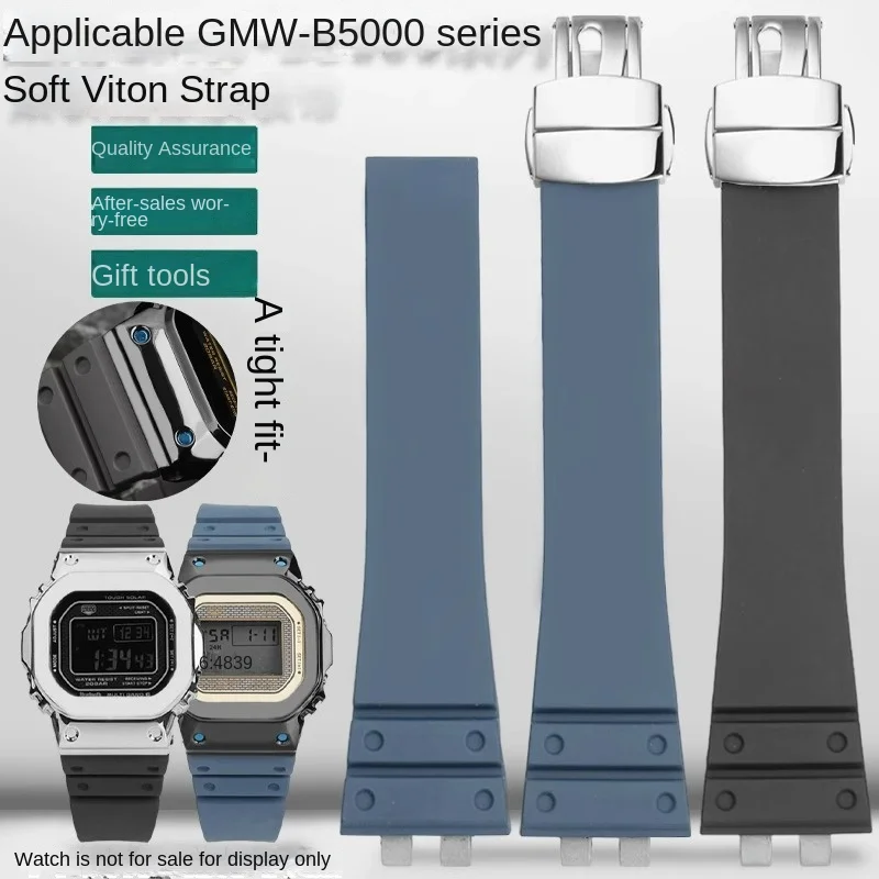 GM-B2100 gmw-b5000 Fluororubber Strap Bracelet Bezel for Casio G-SHOCK GMW-B5000 rubber strap stainless steel case FMK watchband