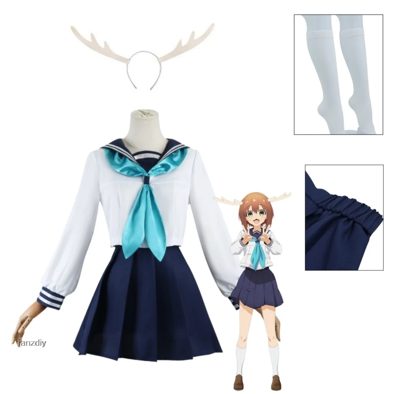 Anime Nokonoko Koshitantans Shikanoko Koshi Torako Cosplay JK School Uniforms Costume Women Skirt Socks Halloween Party Suits