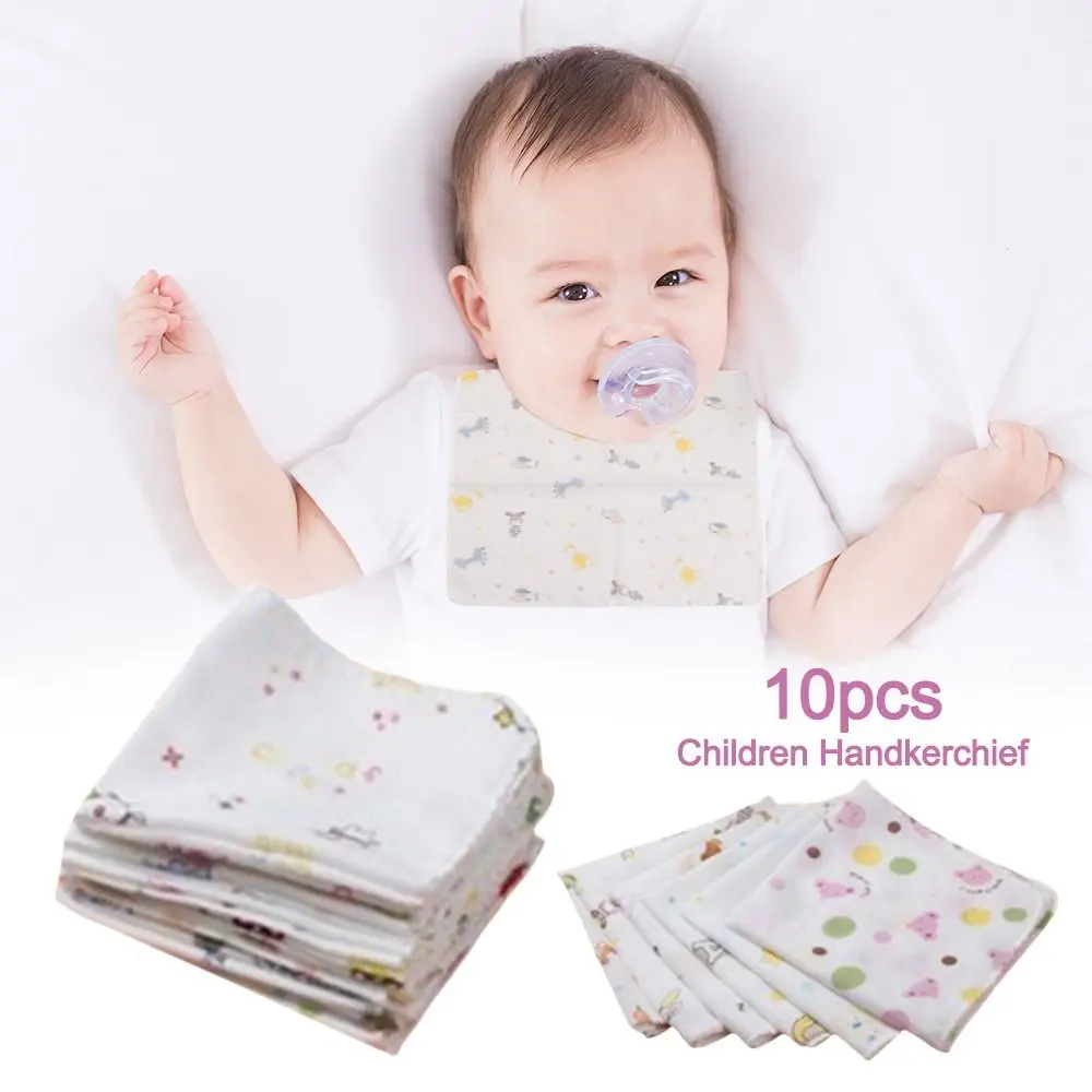 

Durable Cotton Baby Towel Printed Reusable Children Handkerchief Newborn Bib