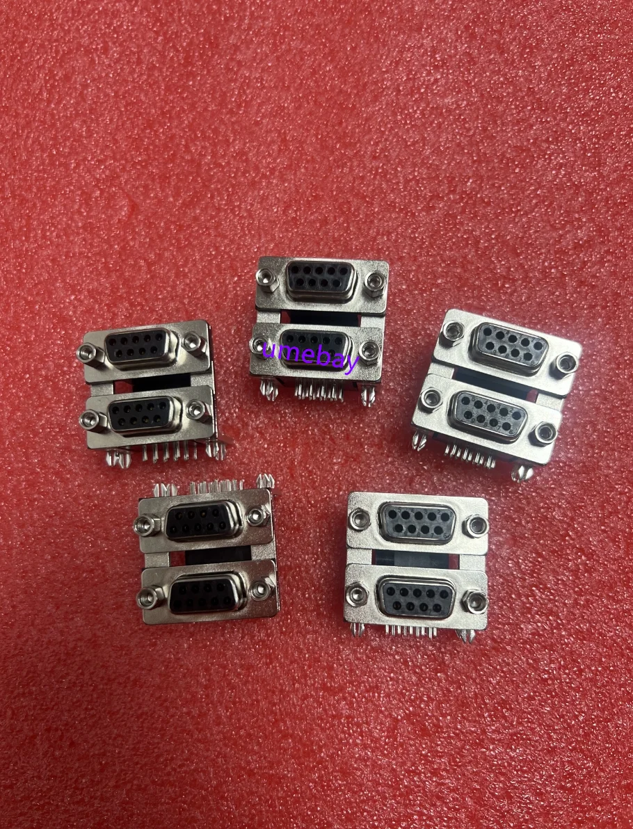 5PCS /Double layer DB mother seat DB9+DB9 stacked D-SUB&VGA twin row spacing 3.92 double port DR9 mother to DR9 mother