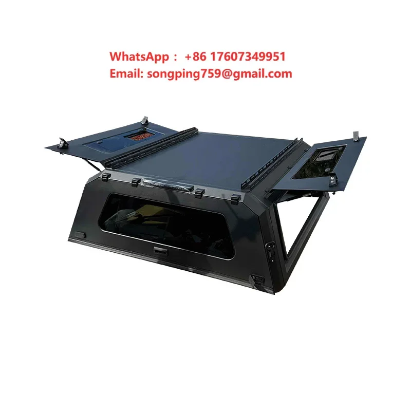 Split Type 3 Door Pickup Cargo Cover With Side Sliding Glass Window Fit For 2026 Hilux Travo Truck Bed Hardtop
