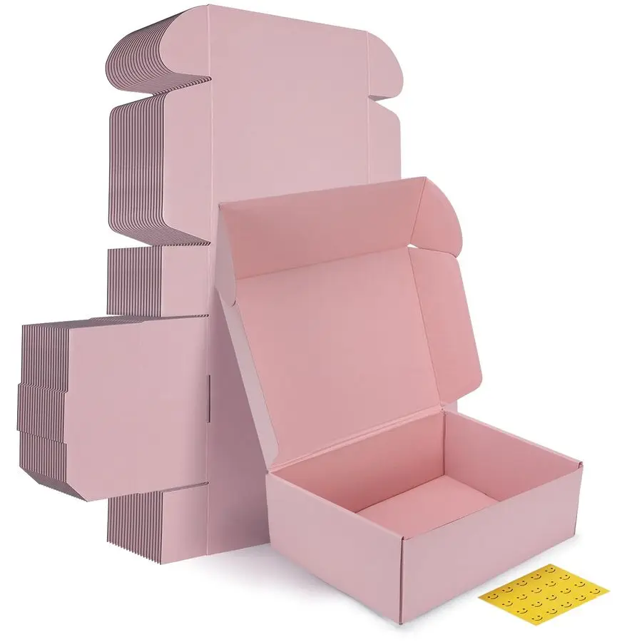 

Набор из 20 розовых гофрированных картонных коробок для упаковки, отправки почтой и малого бизнеса, размер 12x9x4 дюйма.
