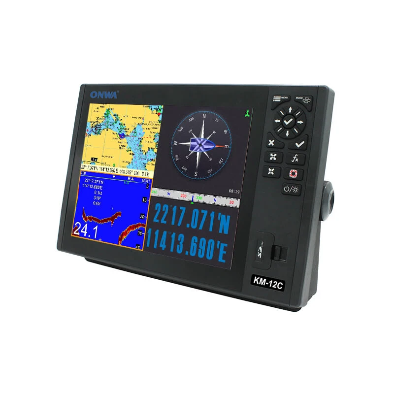 KM-12C (New) 12-inch GPS Chart Plotter With GPS Fish Finder/GPS Depth Sounder / Echo Sounder (supports Expanded Features)