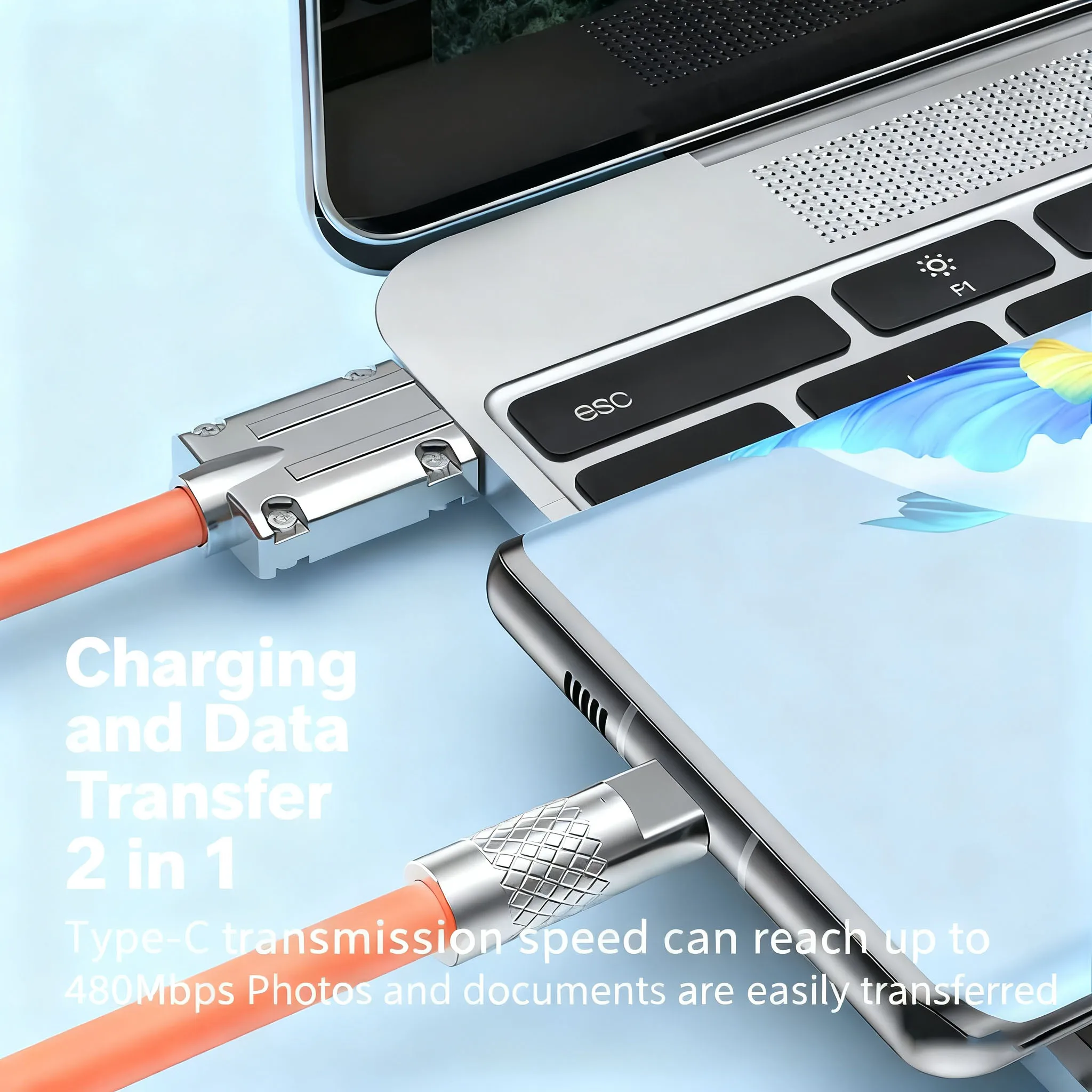 120W USB to Type C Phone Fast Charging Silicone Ultra Soft USB C Cable Data Cord For Samsung Xiaomi HUAWEI for iPhone 17pro 1m2m - náhled 3