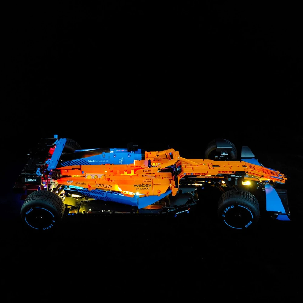 Em estoque app motor elétrico controle remoto led luz acessório compatível com lego 42141 f1 blocos de construção criativos tijolos