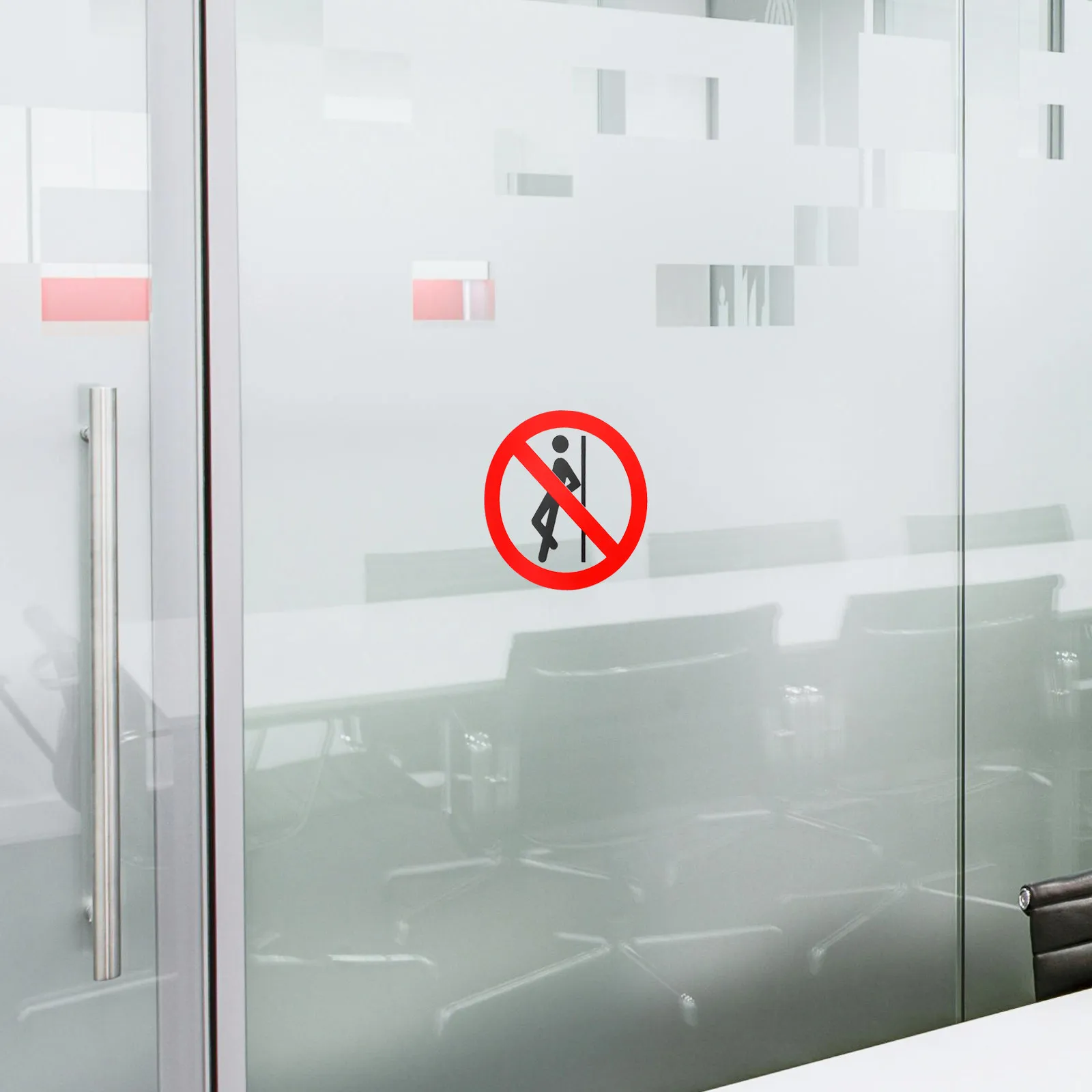 Picture 7: 5Pcs No Leaning Sign Stickers Safety Warning Decals Self Adhesive Removable Warning Stickers for Factory Security