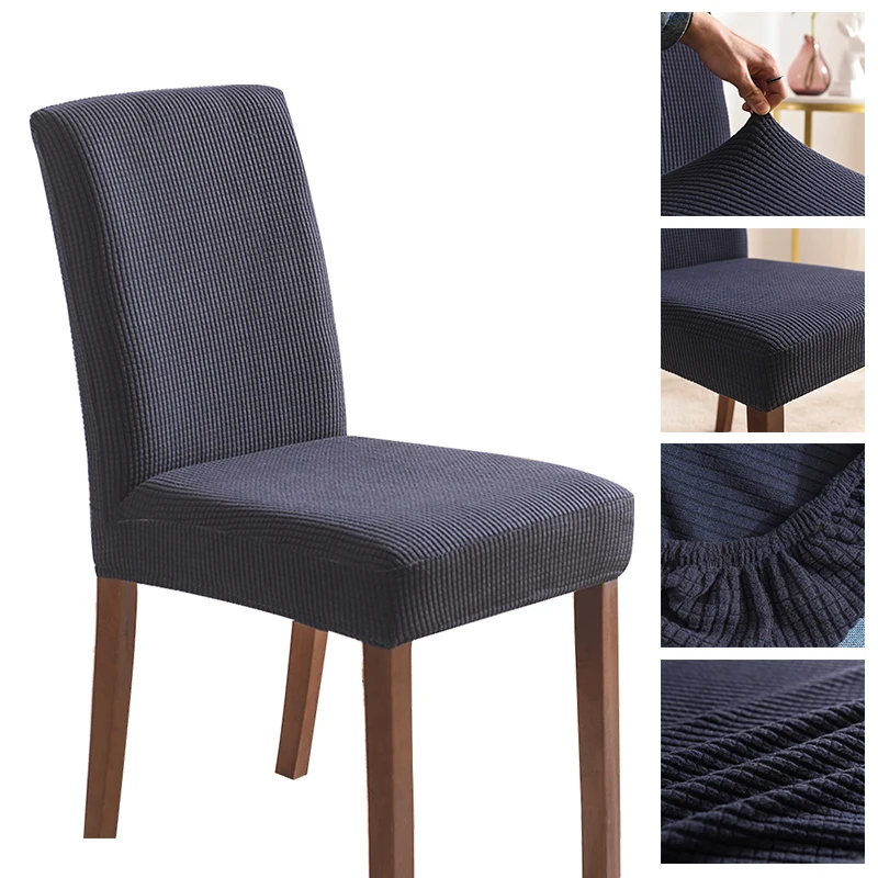 Jacquard Chair Cover for Dining Room Wedding Stretchable Thick Chair Protector 1/2/4/6 pieces Slipcover for Chair Seat Backrest