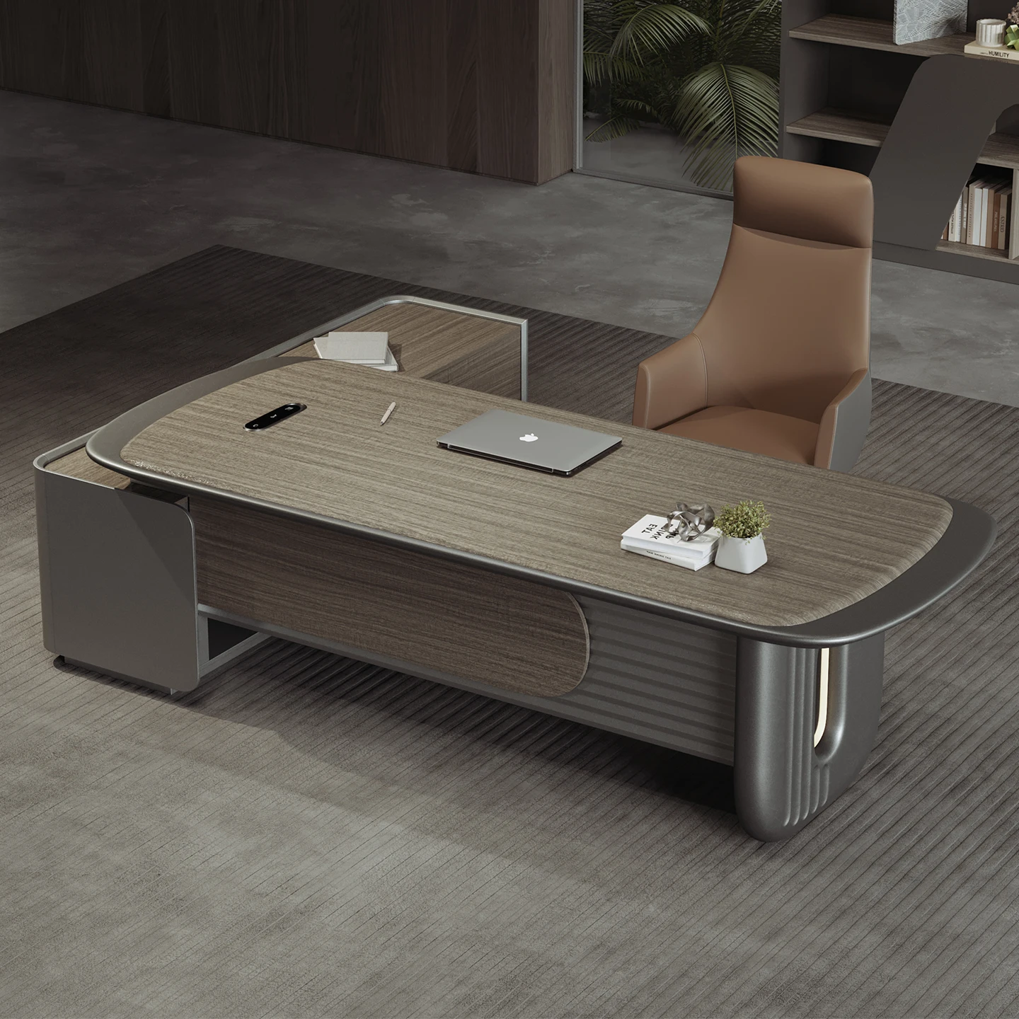 Modern Extendable Custom CEO Executive Computer Desk Manager L-Shaped Commercial Furniture File Drawer Wood Material Modular