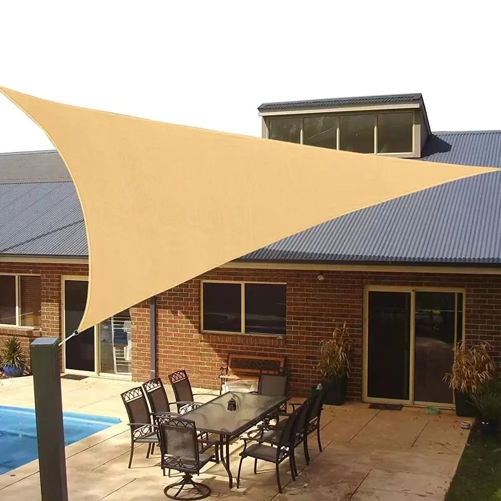 Multi-größe Dreieck Sonnenschutz Segel Wasserdichte Outdoor Garten Terrasse Party Sonnenschutz Awing Sonnendach Für Strand Camping Pool – Detail 5