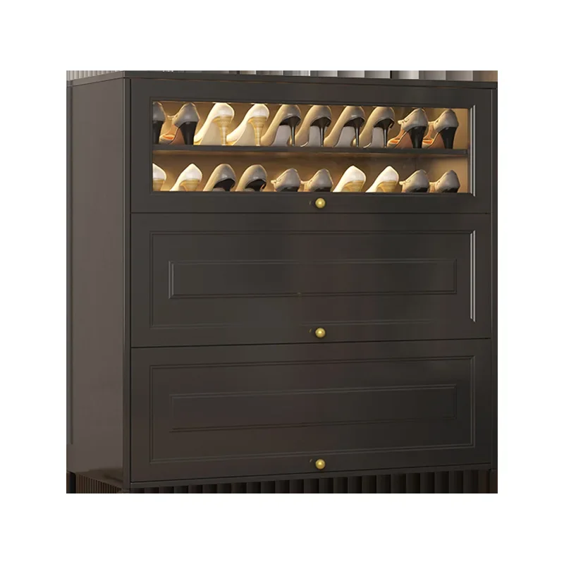 

Steel storage cabinet, integrated household wrought iron dustproof large-capacity shoe rack against the wall