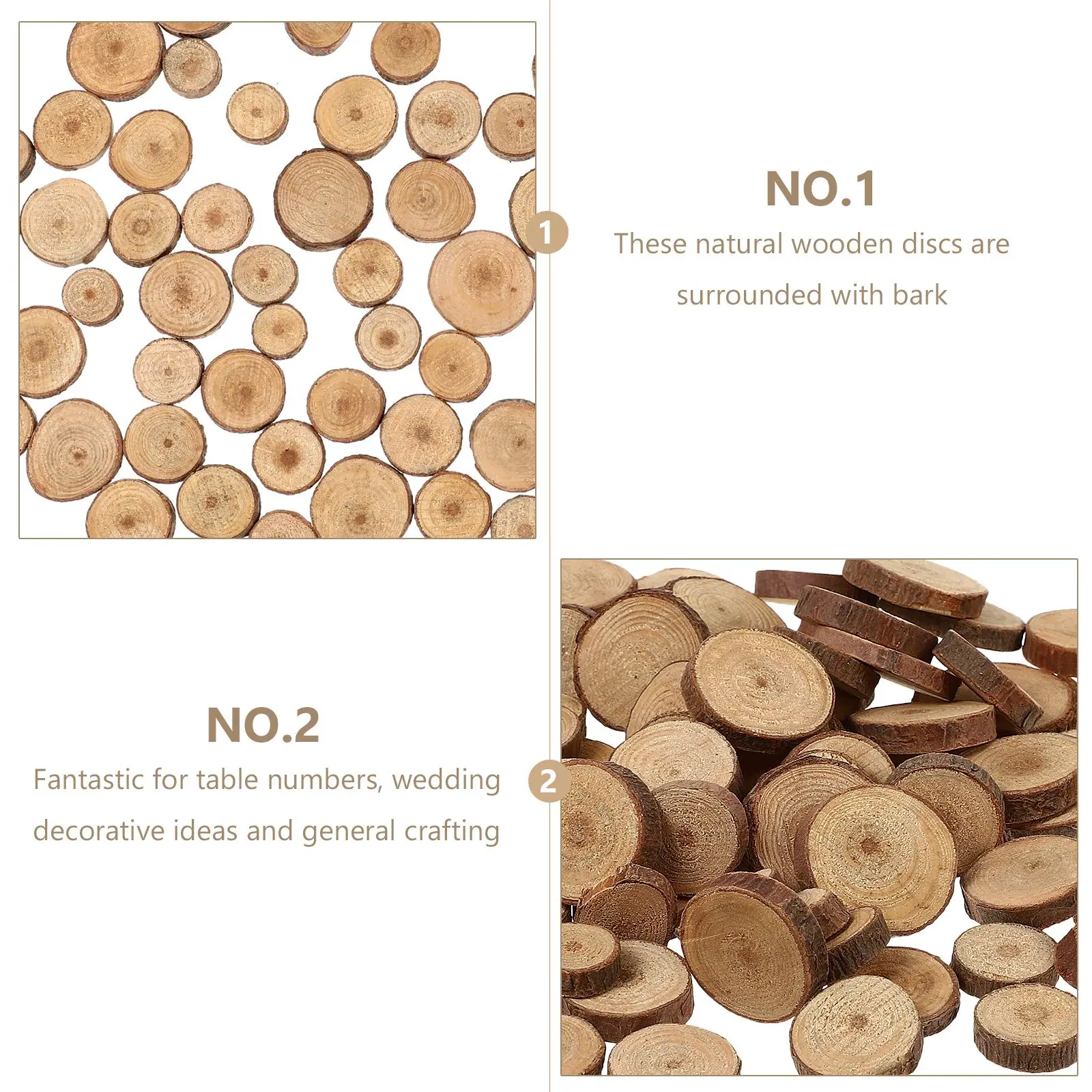 100Pcs 1.5-3CM Wood Log Slices Discs For DIY Crafts Wedding Centerpieces Natural Pine Round Unfinished Round Wood Shooting Prop