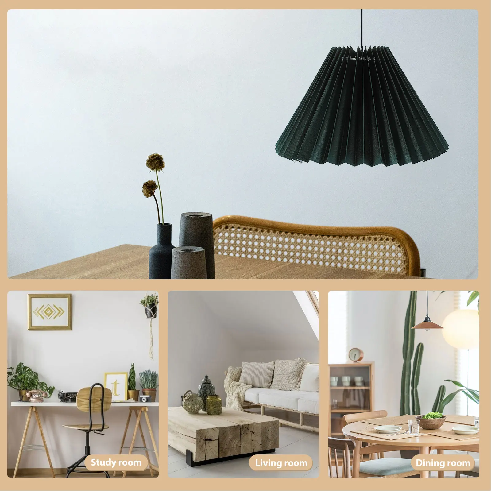 

Gray Green Lampshade E27 Retro Table Light Shade Small Lamp Shades Pleated Bedroom Study Hotel Modern Dustproof