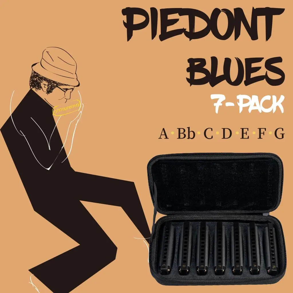 

Deluxe Seven Piece Harmonica Set - , A, Bb, C, D, E, F W/ Case