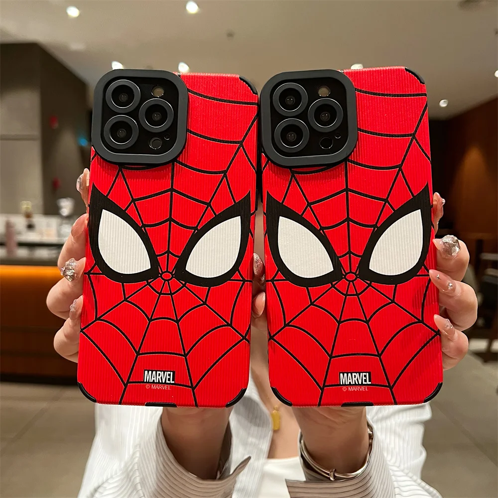 Spider Man Phone Case for IPhone 15 14 13 12 11 Pro Max X XR XS Max Soft Silicone Cartoon Spiderman Cover