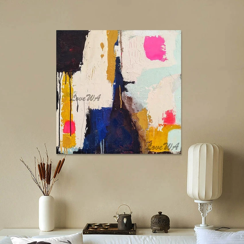 Acrylic Knife Oil Paintings Frameless Modern Decoration Piece, Abstract Texture Art Picture, Large Size Wall Poster Canvas Roll