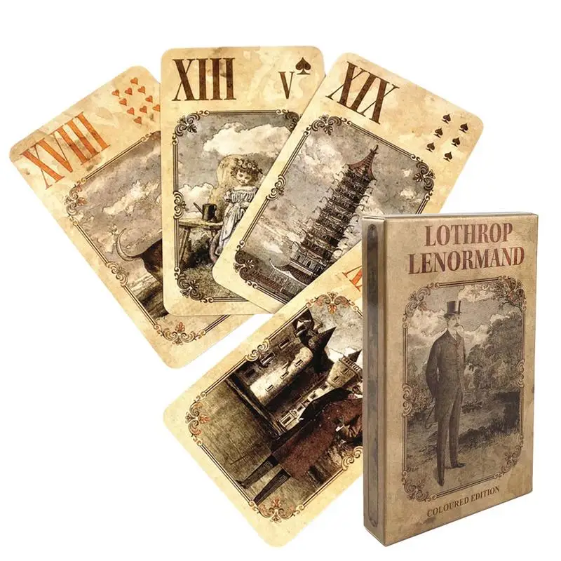 

Lothrop Lenormand Oracle Cards Fortune Telling Divination Tarot Deck English Version Family Party Leisure Table Game