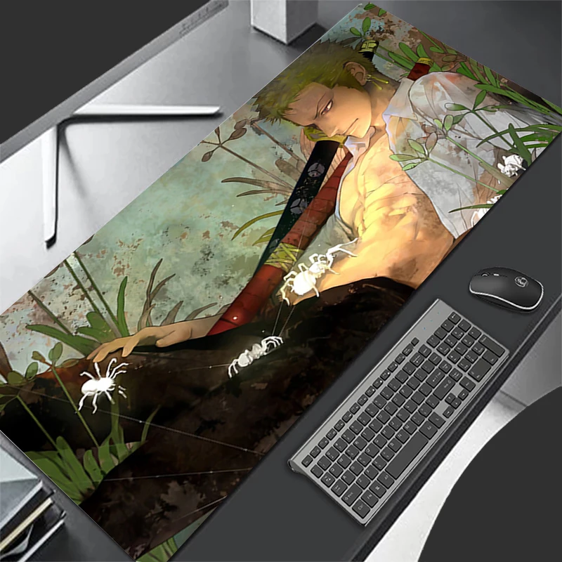

Mouse Pad one Piece Zoro notbook gamer Large Keyboard NonSlip Rubber Computer Carpet Desk Mat PC Gamer 90x40 Anime MousePad