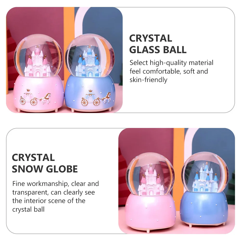 

1pc Crystal Ball Music Snow Globe Fine Workmanship Clear Transparent Design For Home Decor Party Decoration Gift Snow Globes For