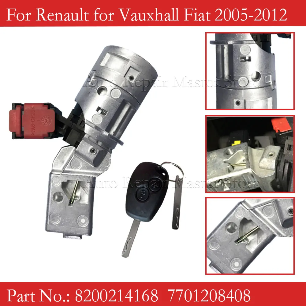 

Ignition Lock Barrel Starter Switch+Key For Renault For Vauxhall 2005-2012 7701208408 8200214168 N0502064 N0502060 N0502057
