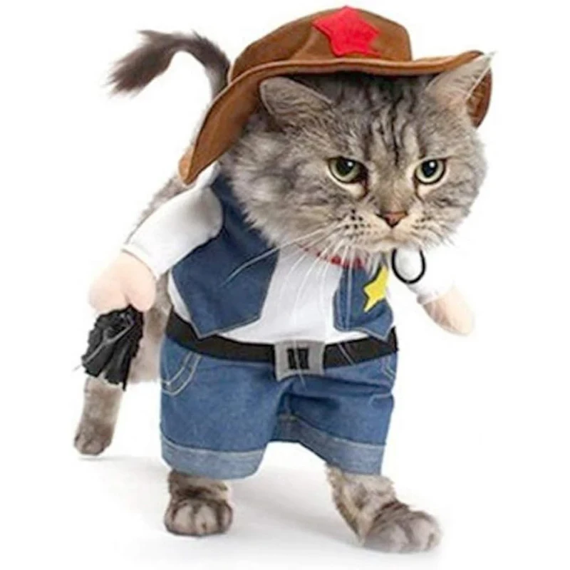 

Funny Pet Dog Cat Halloween Costume Dog Cowboy Clothes Pet Dog Costumes for Small Dogs Cosplay Cat Accessories