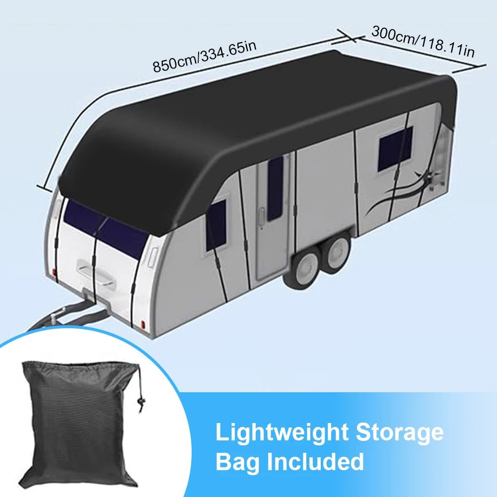8.5x3m Caravan Roof Cover Weather-Resistant RV Sun Protection Car Cover Foldable Motorhome Roof Cover for RV Outdoor Travel Car