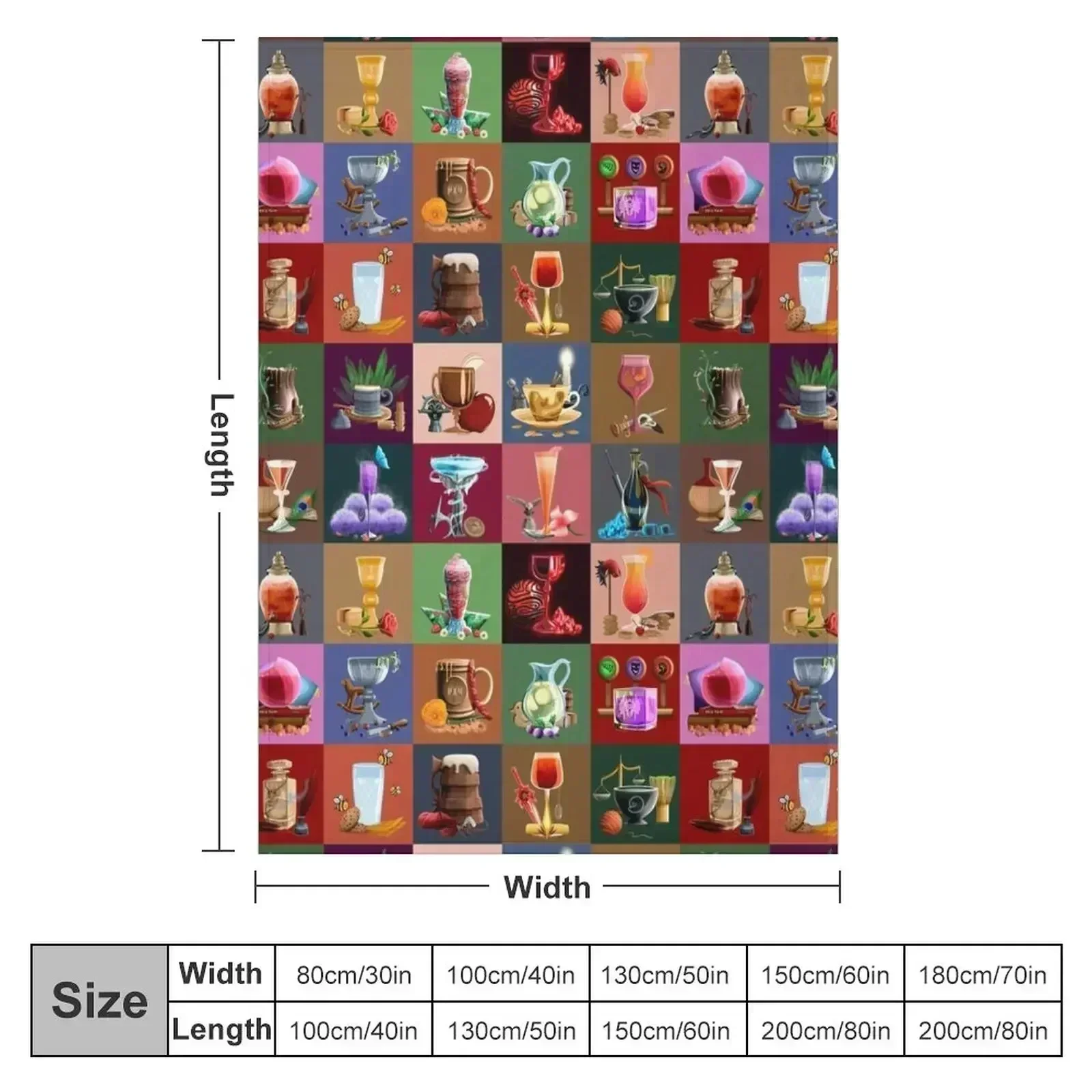 Sip-Sips of Thedas Entire Collection Collage Throw Blanket Sofa Quilt Warm cosplay anime Summer Beddings Blankets