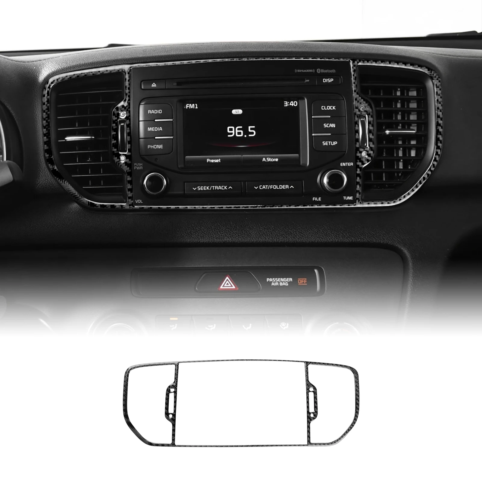 For Kia Sportage 2017 2018 2019 LHD RHD Real Soft Carbon Fiber Sticker Car Central Center AC Outlet Interior Trim Accessories