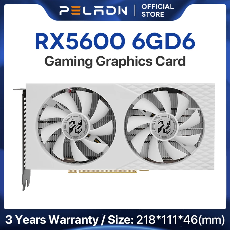 PELADN-Placa gráfica Radeon RX5600 Gaming, Computador desktop, GPU, AMD, GDDR6, 6GB, Novo