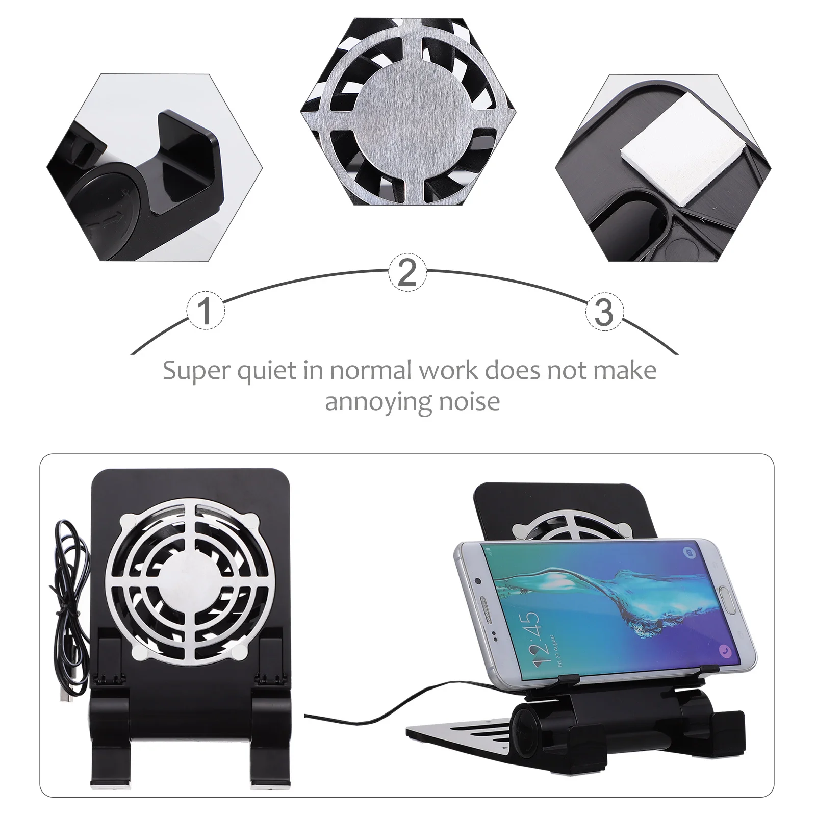 

Portable Radiator Fan USB Cooler 3 in 1 Folding Game Machine Holder Phone Tablet Cooler Stand Compatible Switch
