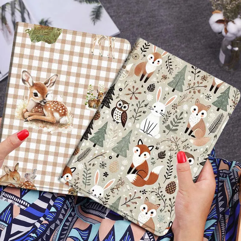 

Cartoon Forest Animal Pattern Gift Tablet Case For Lenovo Xiaoxin Legion Pad Tab Pro GT Y700 Gen4 2 11 P11 M10 K10 3rd Plus Gen