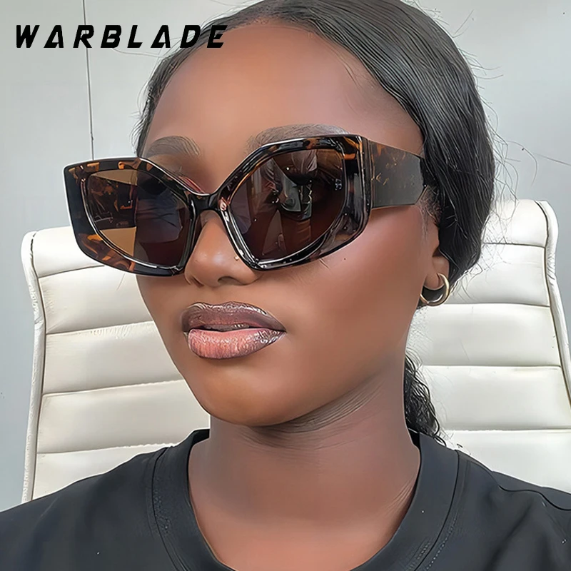 

Sun Glasses Fashion Luxury Brand Design Large Frame Polygon Cat Eye Women Candy Punk Travel Shades Female UV400 Oculos De Sol