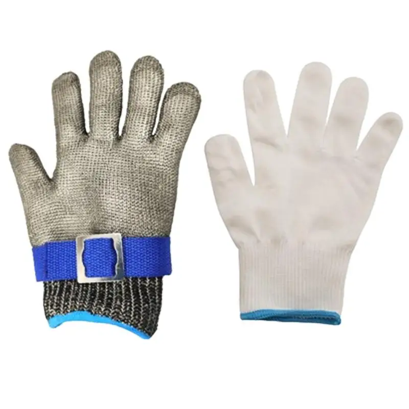 

Cut Protection Gloves 316 Stainless Steel Chain Gloves Comfortable Metal Handling Gloves with Adjustable Buckle for Carving