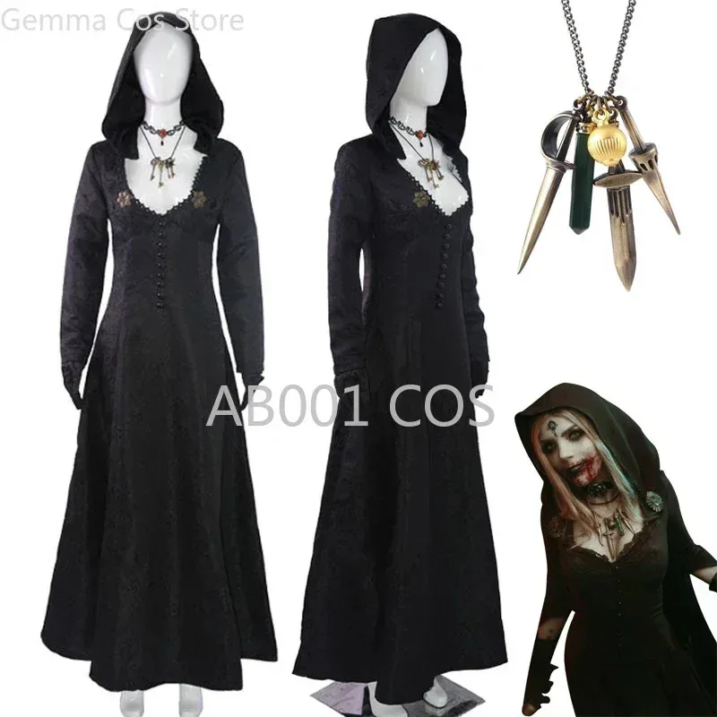 

Game Village Cosplay Costume for Women, Adult Vampire Dress, Halloween Clothing, Lady, Dimitrescu, Daughter, Bela, Cassandra, Da