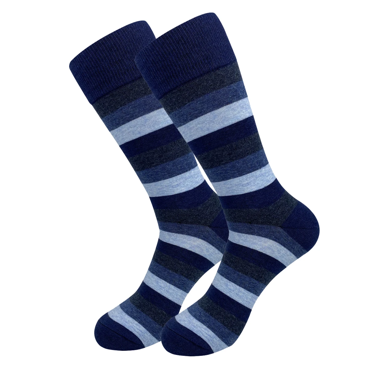 5 Pairs Mens Dress Socks stripe Plus Size，High Quality Combed Cotton Crew Socks，business Cool Breathable Casual Socks for men