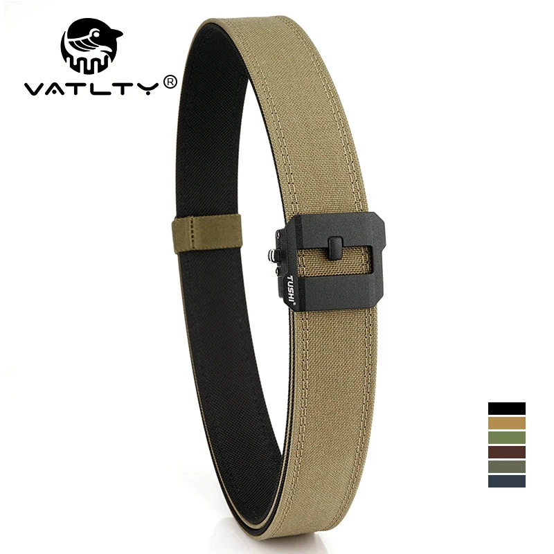 VATLTY Rigid Tactical Belt for Men Thick Genuine Nylon Stiff Casual Belt Metal Automatic Buckle Military Belt for EDC IPSC