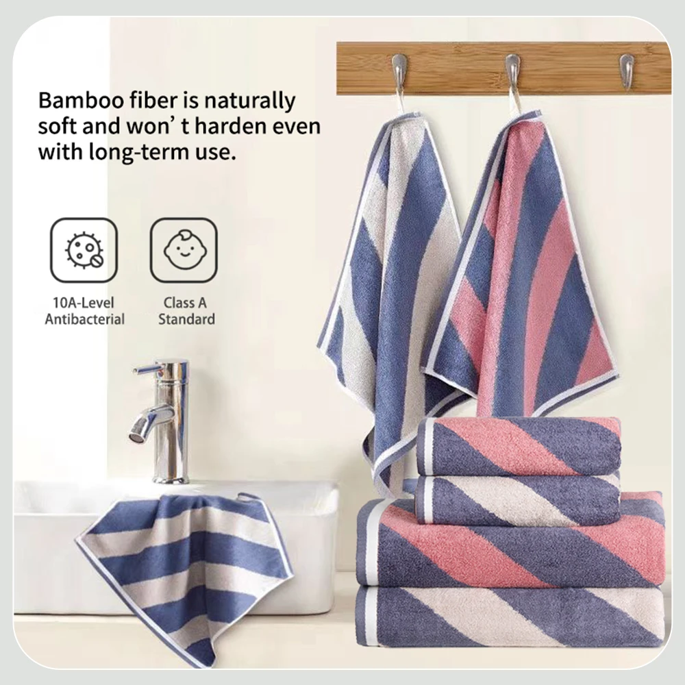 Bamboo Towel Set Bathroom Super Absorbent 3 Piece Towel Set 1 Hand Towels 1 Face Towel 1 Bath Towels Hotel  34X35 34X76 70X140