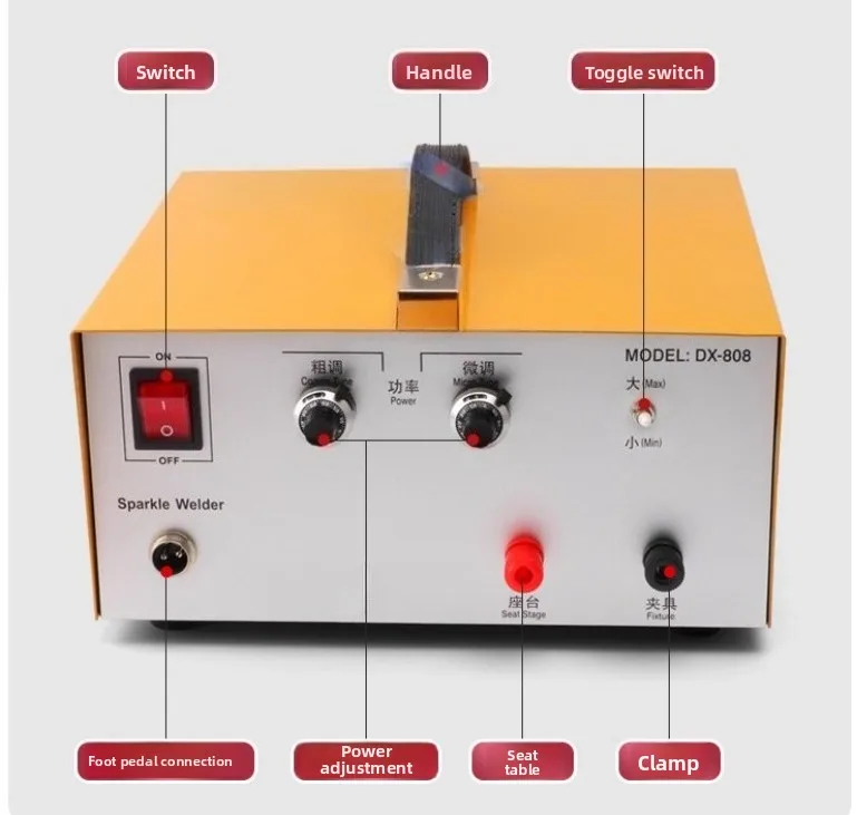 80A Jewelry Spot Welder Handheld Ring Welder Spot Welding Pen Spot Welding Machine Foot-Operated Welder Gold, Silver, Copper