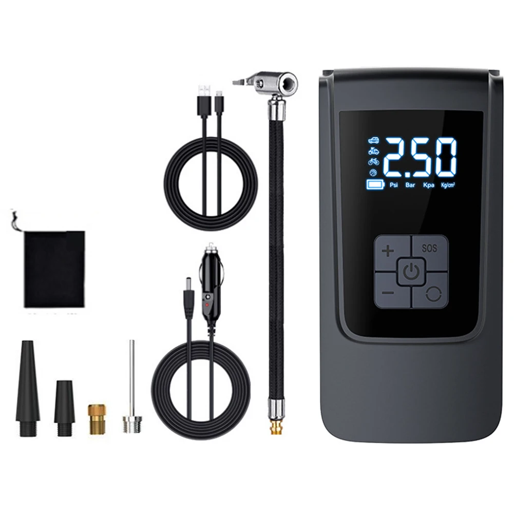 

7.4/12V Digital Air Pump 150PSI Smart Air Compressor LED Light Wireless Air Compressor 6000mAh Cordless Tire Pump for Motorcycle
