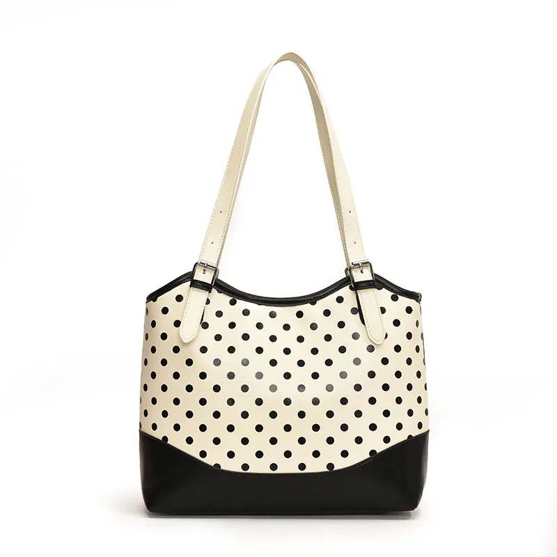 Retro Contrast Wave Portable Underarm Bag Ladies 2024 New Summer Niche Design Large Capacity Tote Bag
