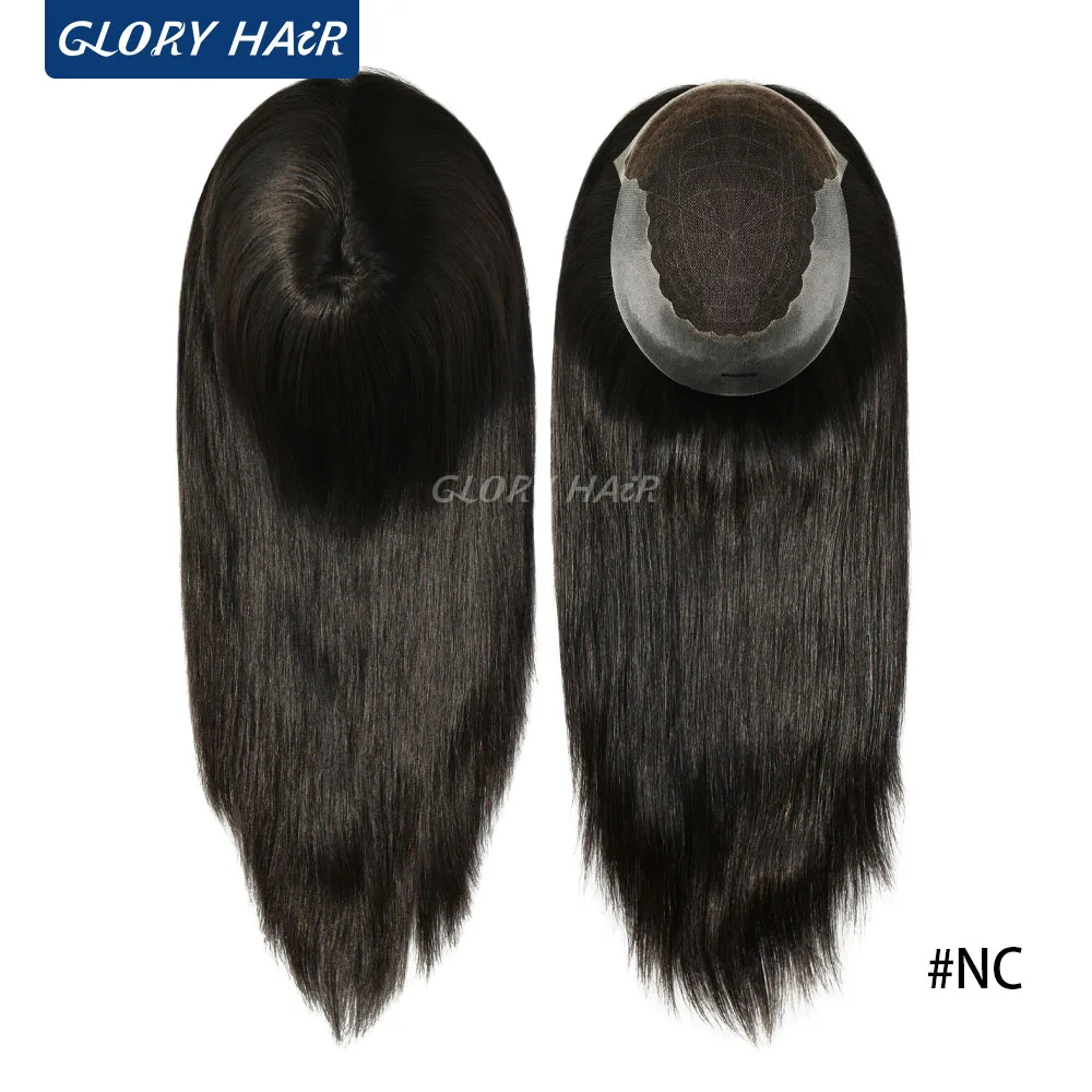 

Q6L-High Quality 100% Brazilian Human Hair Woman Toupee 7x9 Lace Front and PU Woman Hair Replacement Wig Soft Hair Toupee