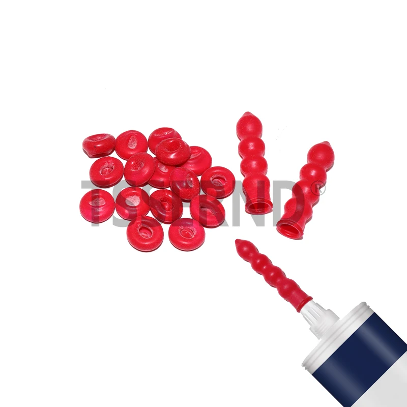 20pcs Caulk Cap Glass Glue Tip Sealing Cap Barrel Glue Mouth Protective Cover Caulking Gun Nozzles Cap Red Caulk Saving Cap