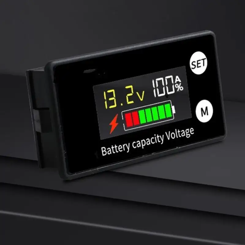 DC8-100V Electricity Meter Digital LED Display Car Battery Charges Levels Indicators Leads Acid Lithiums Voltmeter D2RD