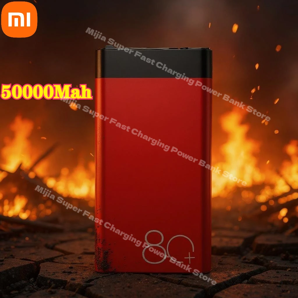 Xiaomi 50000mAh Big Capacity Power Bank  Power Bank With Strong Flashlight Portable Battery  Fast Charging For iPhone 17 Samsung