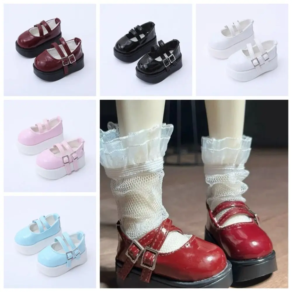 1/4 Doll's Shoes Heightened Thick Sole Small Bjd Leather Shoes Diy Girl Toys Dress Up Doll Accessories,Outer Size 6.8cm* 3.2cm