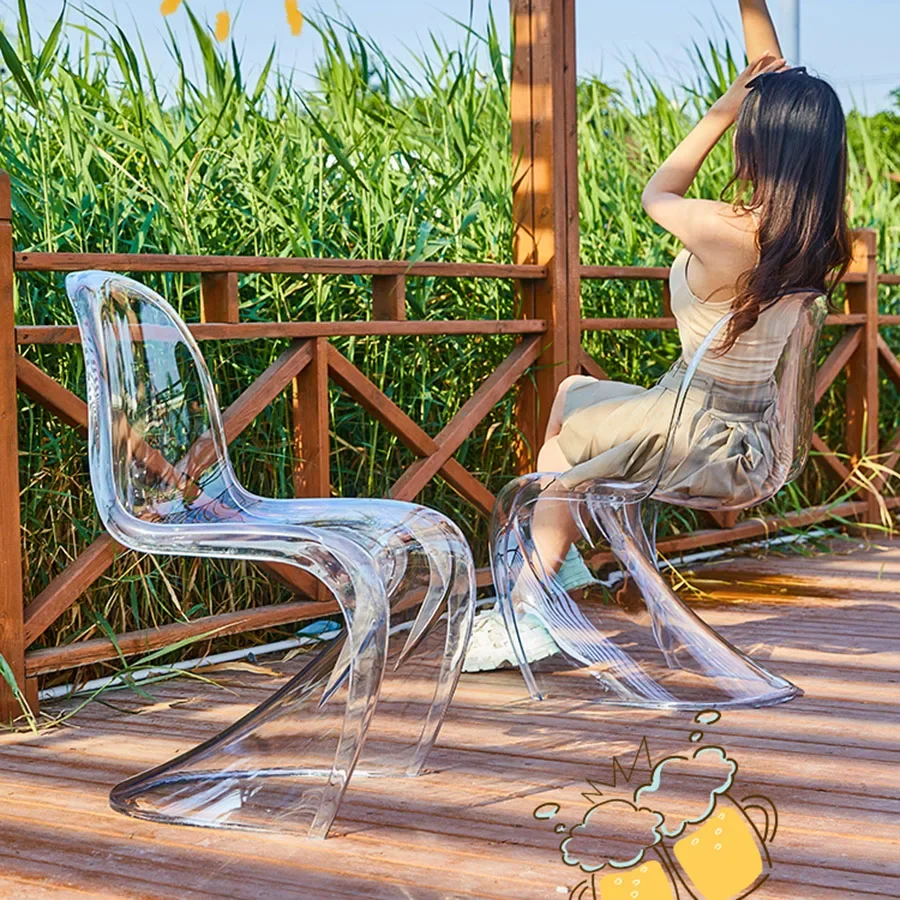 Unique Dining Chair Plastic Designer Stackable Transparent Outdoor Camping Fishing Wedding Chairs Events Stoel Modern Furniture