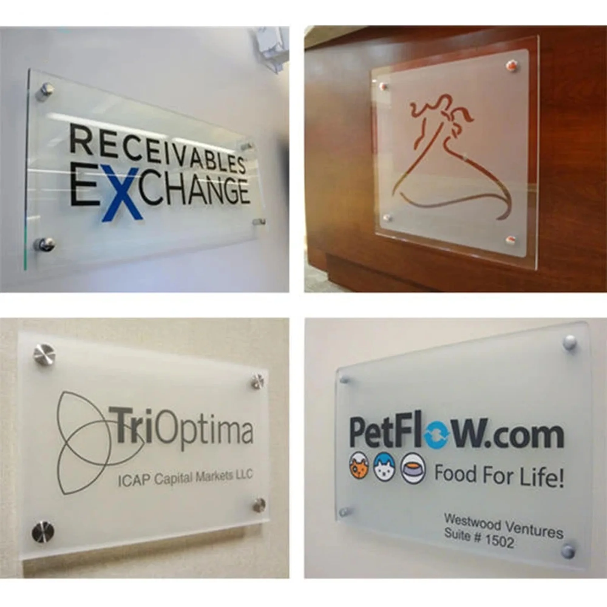 Customized Business Sign with Your Logo for Your Store Company Door Plate House Sign Acrylic Panel