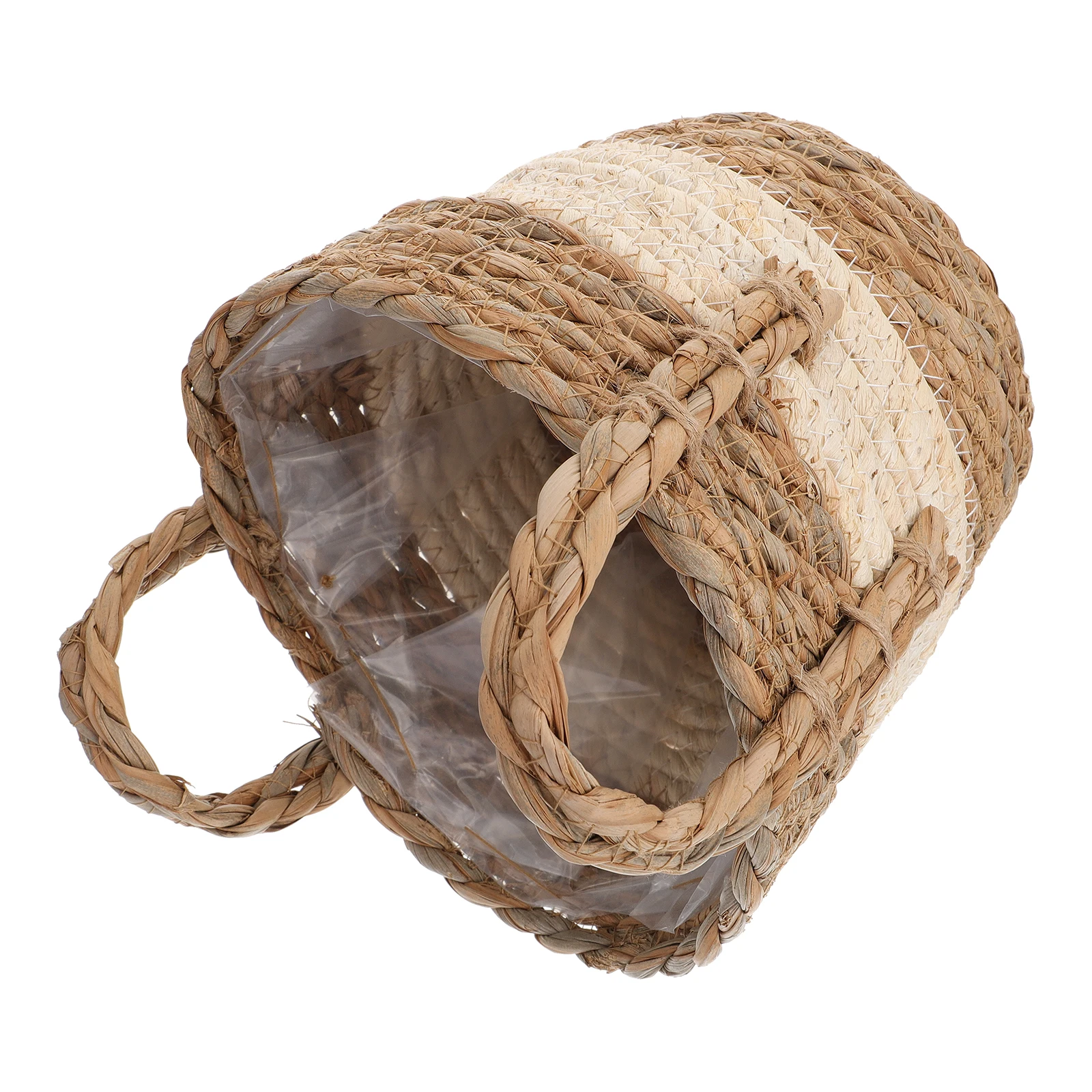 

Rattan Flower Basket Seagrass Planting Pots Containers Indoor Decor Woven Planter Garden Floral Neutral Material Multi