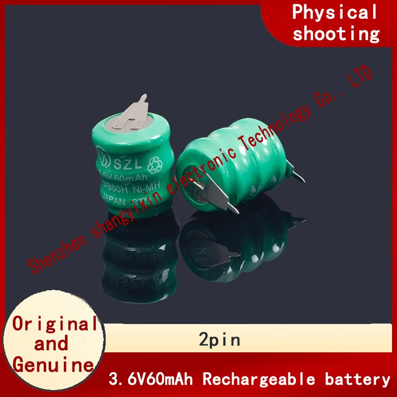 بطارية ليثيوم 3.6 فولت 60 مللي أمبير في الساعة، بطارية ليثيوم 60MA3.6 فولت، بطارية نيكل كادميوم قابلة لإعادة الشحن، 2 دبابيس